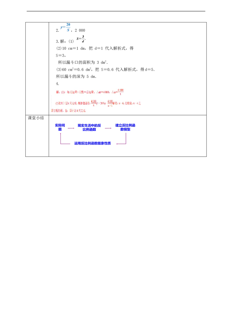 26.2实际问题与反比例函数（1）学案_初中数学人教版_9下-初中数学人教版_01课件+教案（配套）_课件+教案+学案（配套版）