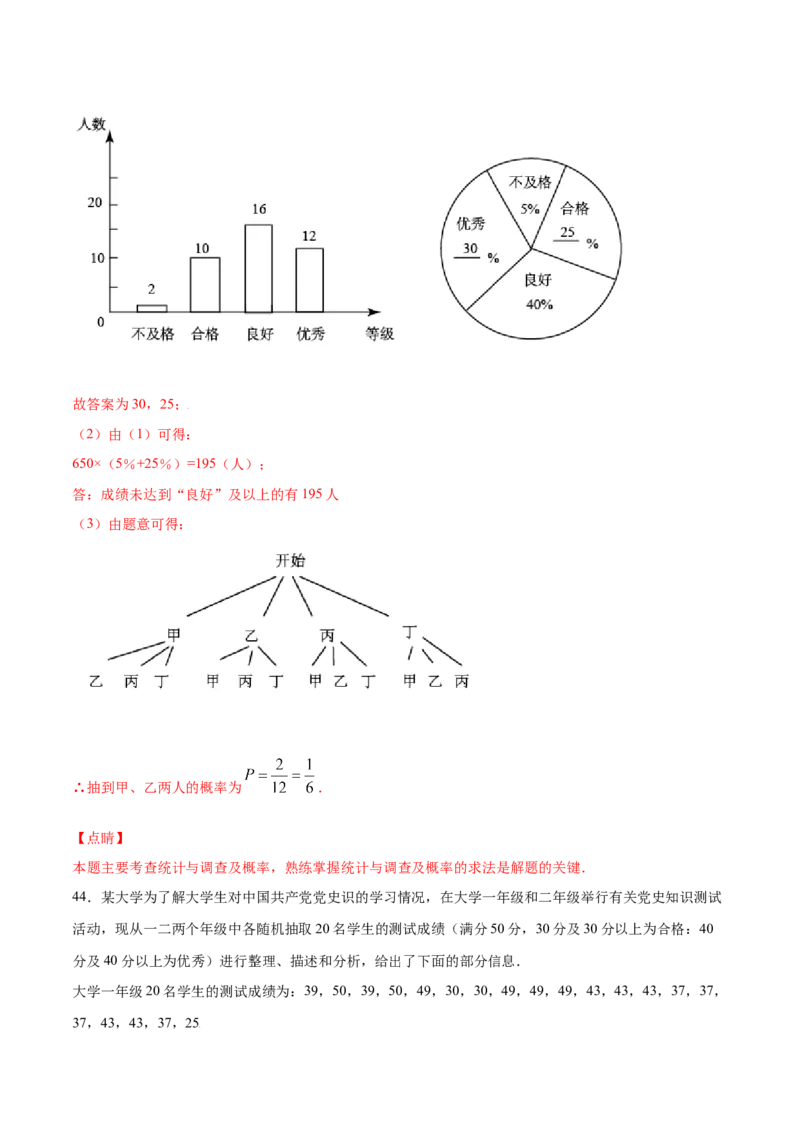 25.2用列举法求概率(基础训练)(解析版)_初中数学人教版_9上-初中数学人教版_06习题试卷_1同步练习_同步练习（第2套）