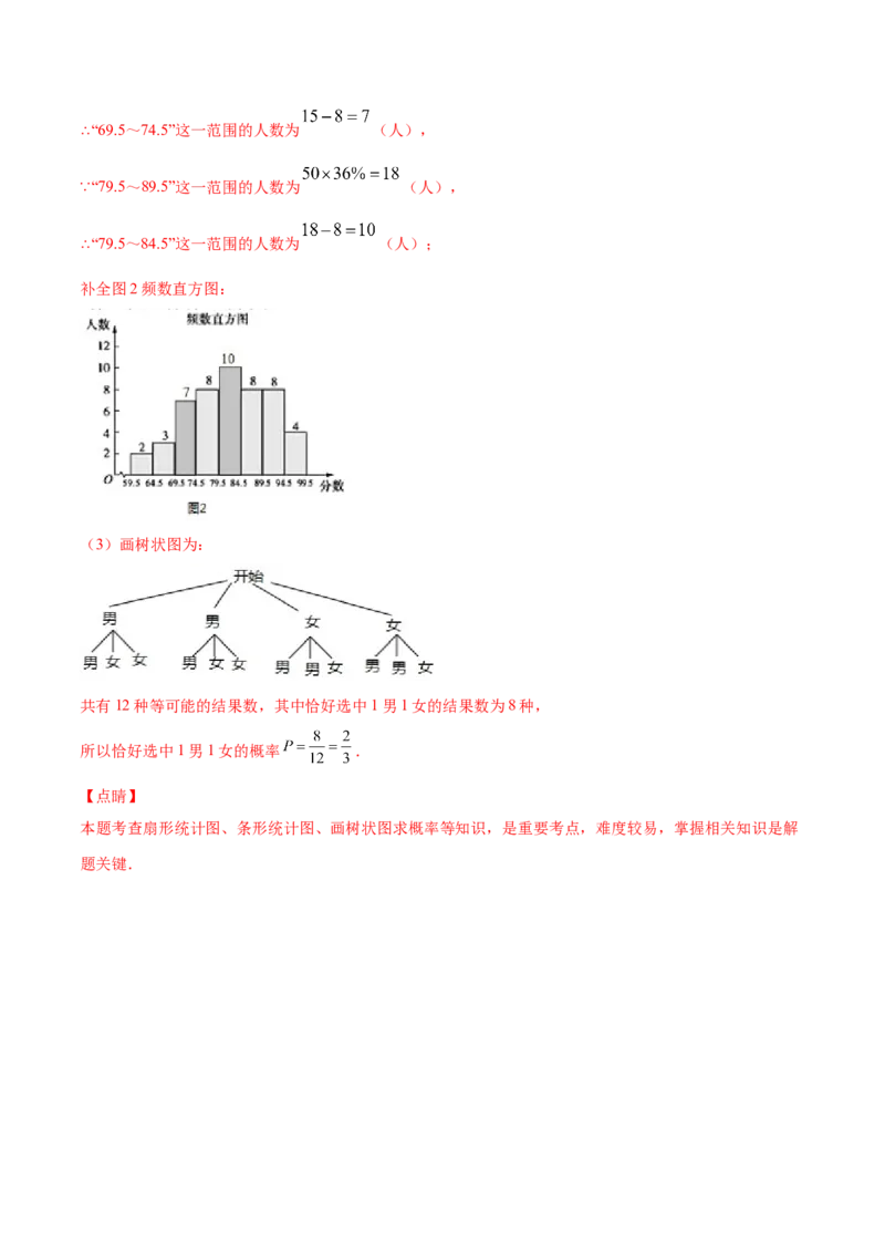 25.2用列举法求概率(基础训练)(解析版)_初中数学人教版_9上-初中数学人教版_06习题试卷_1同步练习_同步练习（第2套）