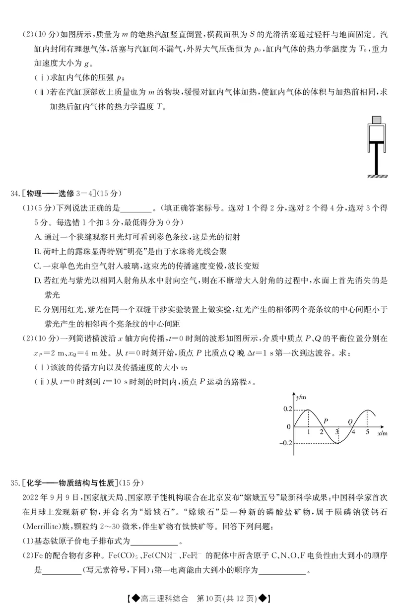 2023届青海省西宁市大通回族土族自治县高三一模丨理综公众号：一枚试卷君_05高考化学_高考模拟题_新高考_青海省西宁市大通回族土族自治县2023届高三一模理综