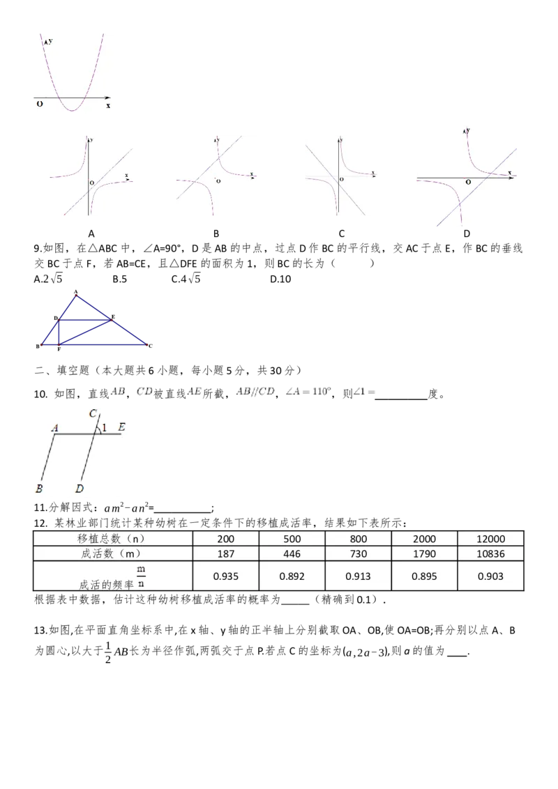 新疆自治区、生产建设兵团2020年初中学业水平考试数学试题_初中数学_九年级数学下册（人教版）_全国各地数学中考真题_2020年全国中考数学真题126份