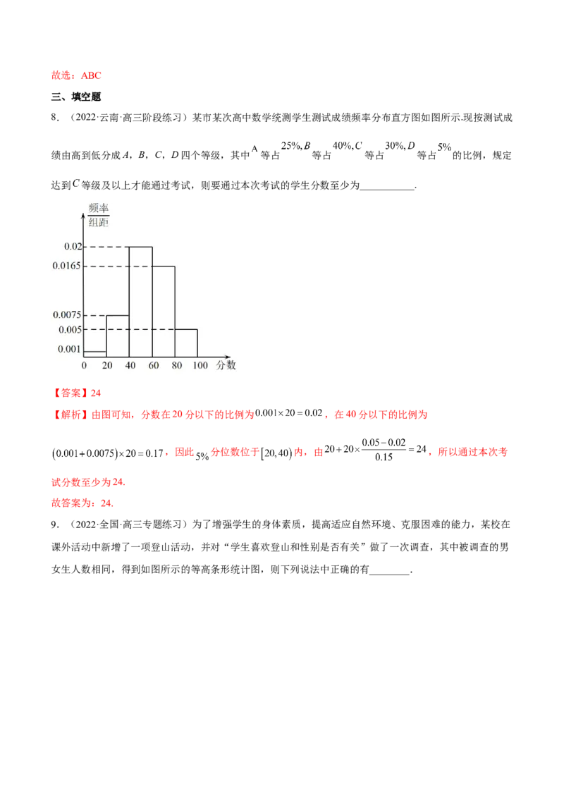 第二十二讲统计初步及成对数据的统计分析解析版_2.2025数学总复习_2023年新高考资料_二轮复习_2023年高考数学考点二轮复习讲义（新高考专用）