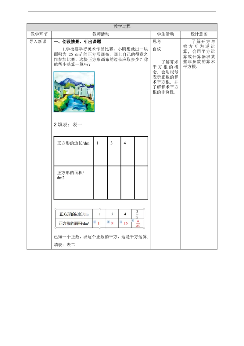 6.1平方根(1)教案_初中数学人教版_7下-初中数学人教版_7下-初中数学人教版（旧版）赠送_01课件+教案（配套）_课件+教案+学案（第2套）_6.1.1平方根课件（共19张PPT）+教案+学案