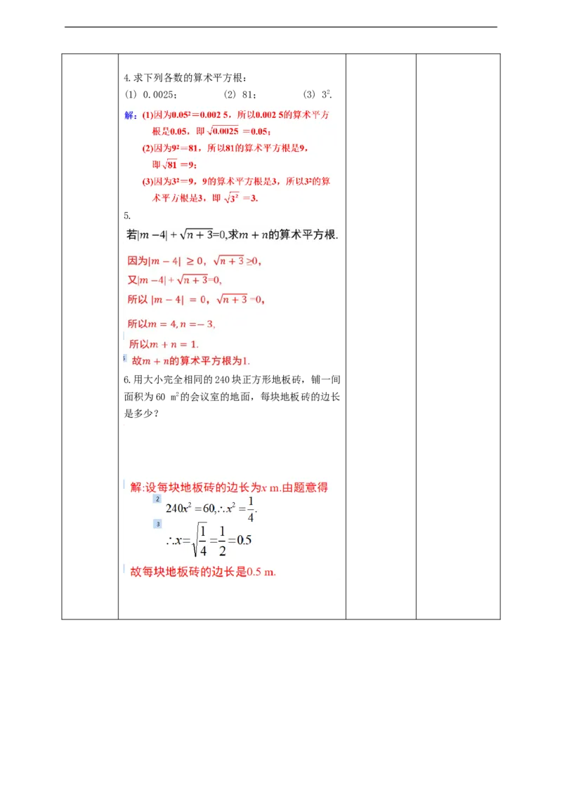 6.1平方根(1)教案_初中数学人教版_7下-初中数学人教版_7下-初中数学人教版（旧版）赠送_01课件+教案（配套）_课件+教案+学案（第2套）_6.1.1平方根课件（共19张PPT）+教案+学案