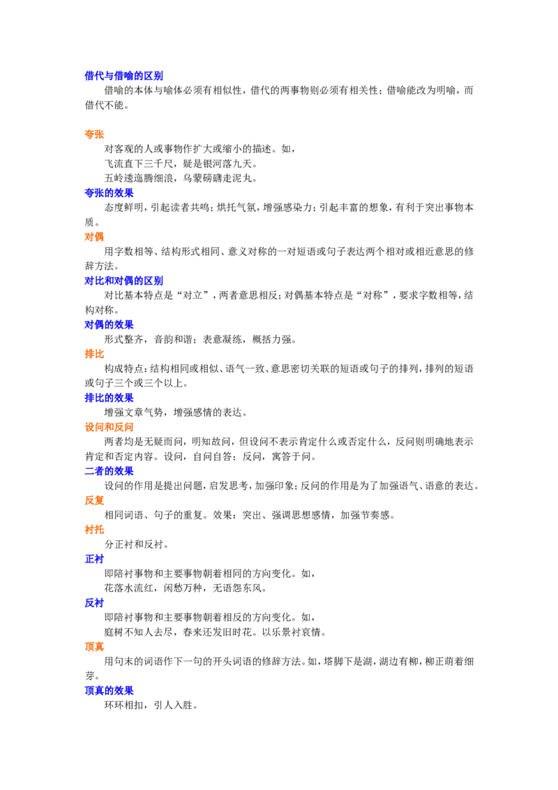 知识讲解_常见修辞手法及运用_高语_1高中语文_语文北京四中高考冲刺总复习_高考冲刺：语文总复习_总复习：常见修辞手法及运用（比喻、夸张、拟人、反复、对比等）