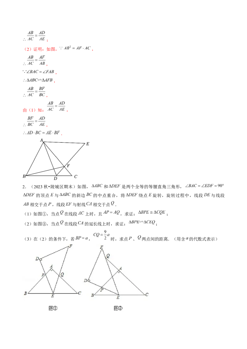 压轴题02相似三角形四种解题模型（教师版）_初中数学_九年级数学下册（人教版）_压轴题攻略-V9_2025版