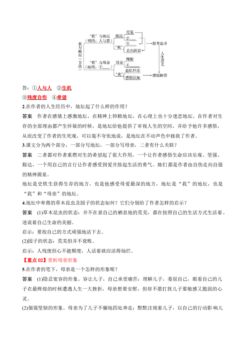 第15课《我与地坛》（教师版）-2023年高一语文同步精品讲义（必修上册）_高语_2024年高中语文新人教版同步练习讲义word精讲精练高一高二电子版_1高中语文同步精品讲义（必修上册）