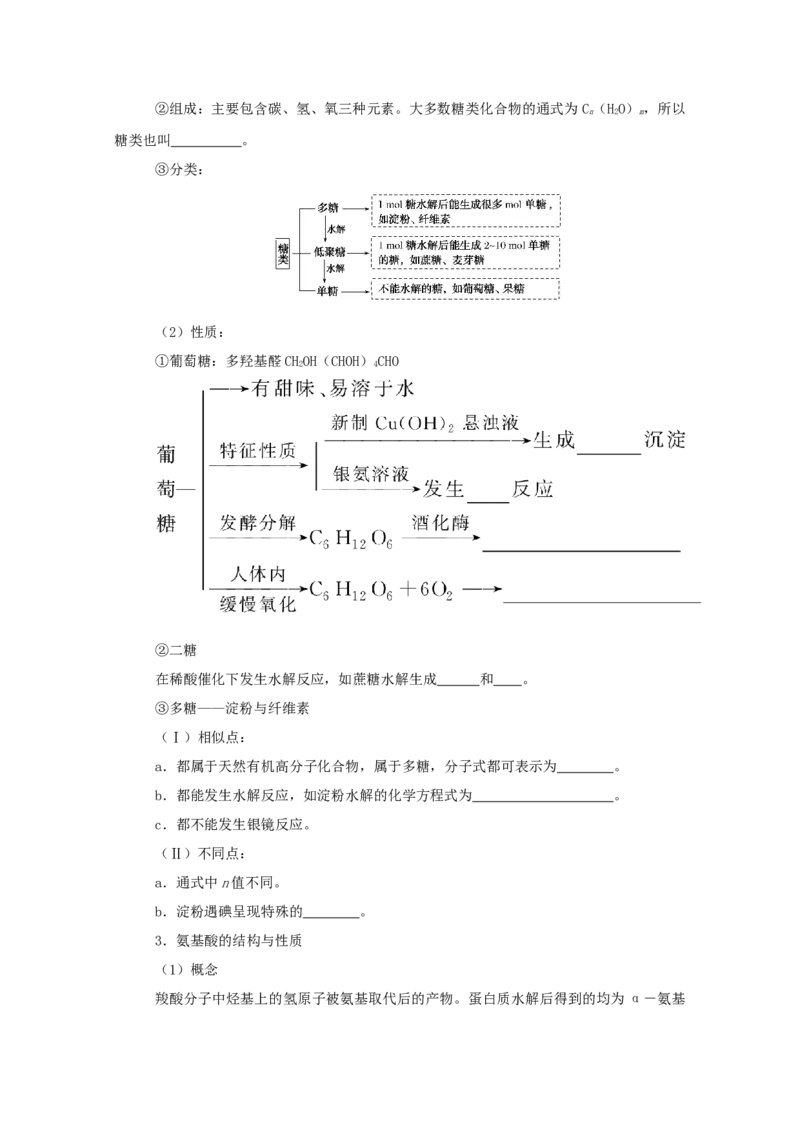 2022届高考化学一轮复习12.4生命中的基础有机物合成有机高分子学案202106071131_05高考化学_新高考复习资料_2022年新高考资料_2022届高考化学一轮复习全一册学案打包40套