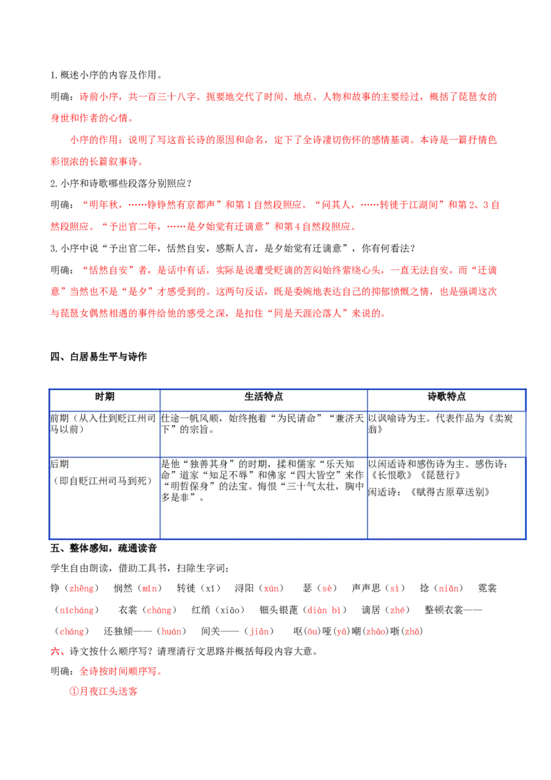 第8.3课琵琶行（并序）（教师版）_高语_高中语文_必修上册_同步讲义