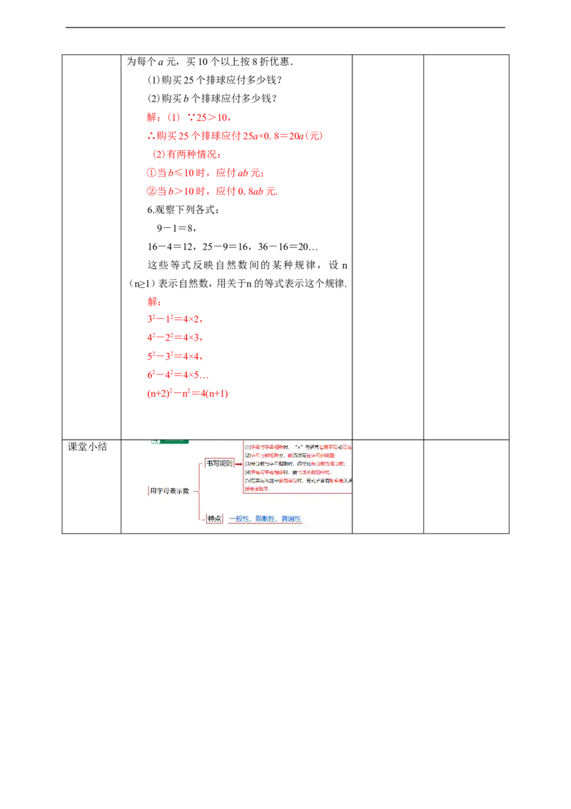 2.1.1用字母表示数教案_初中数学人教版_7上-初中数学人教版_7上-初中数学人教版（旧版）赠送_01课件+教案（配套）_01课件+教案+学案（新课标）_教案