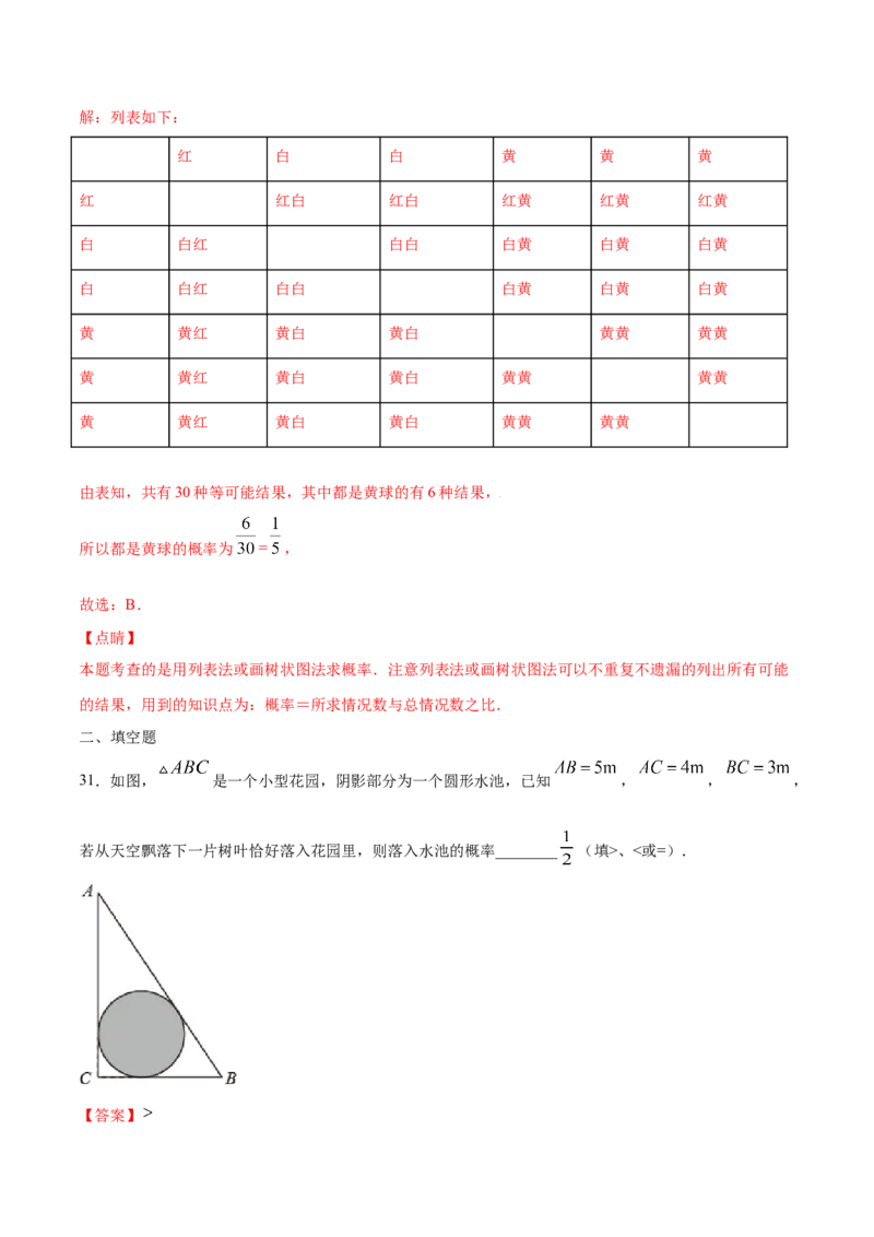 25.3用频率估计概率(提升训练)(解析版)_初中数学人教版_9上-初中数学人教版_06习题试卷_1同步练习_同步练习（第2套）