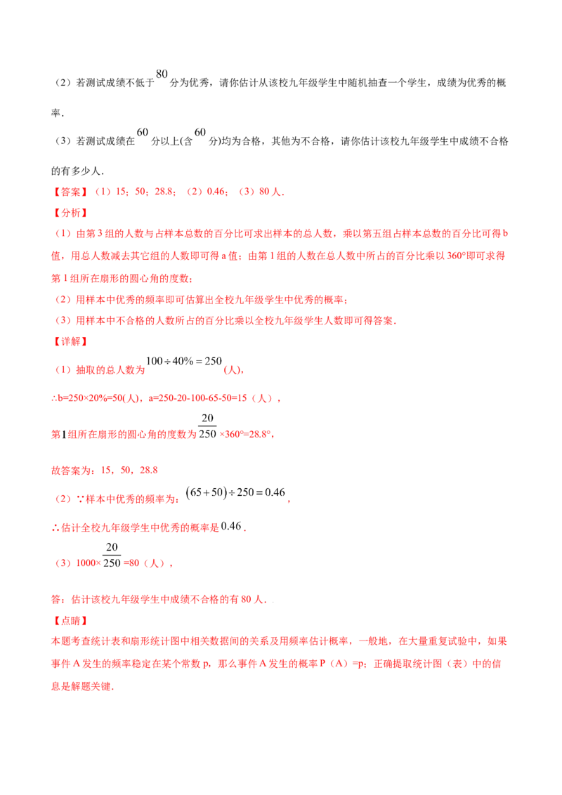 25.3用频率估计概率(提升训练)(解析版)_初中数学人教版_9上-初中数学人教版_06习题试卷_1同步练习_同步练习（第2套）