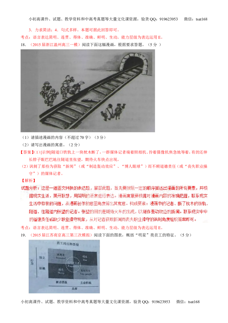 学科网二轮讲练测专题9：语言表达之图文转换（测案）（教师版）_高语_1高中语文_2016年高考语文二轮复习讲练测全套打包（全套打包162份）