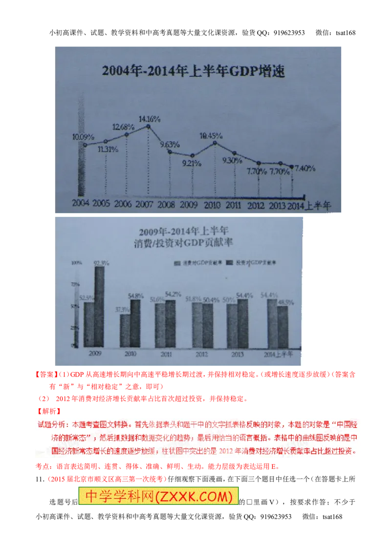 学科网二轮讲练测专题9：语言表达之图文转换（测案）（教师版）_高语_1高中语文_2016年高考语文二轮复习讲练测全套打包（全套打包162份）