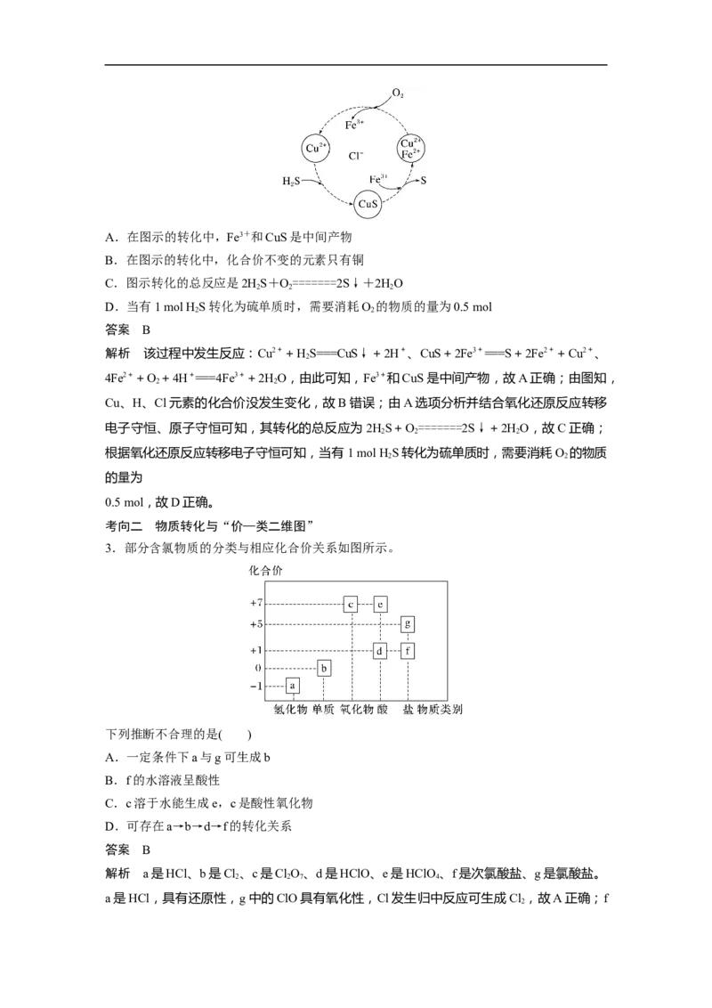 2023年高考化学二轮复习（全国版）第1部分专题突破　专题8　常见无机物性质的转化_05高考化学_通用版（老高考）复习资料_2023年复习资料_二轮复习