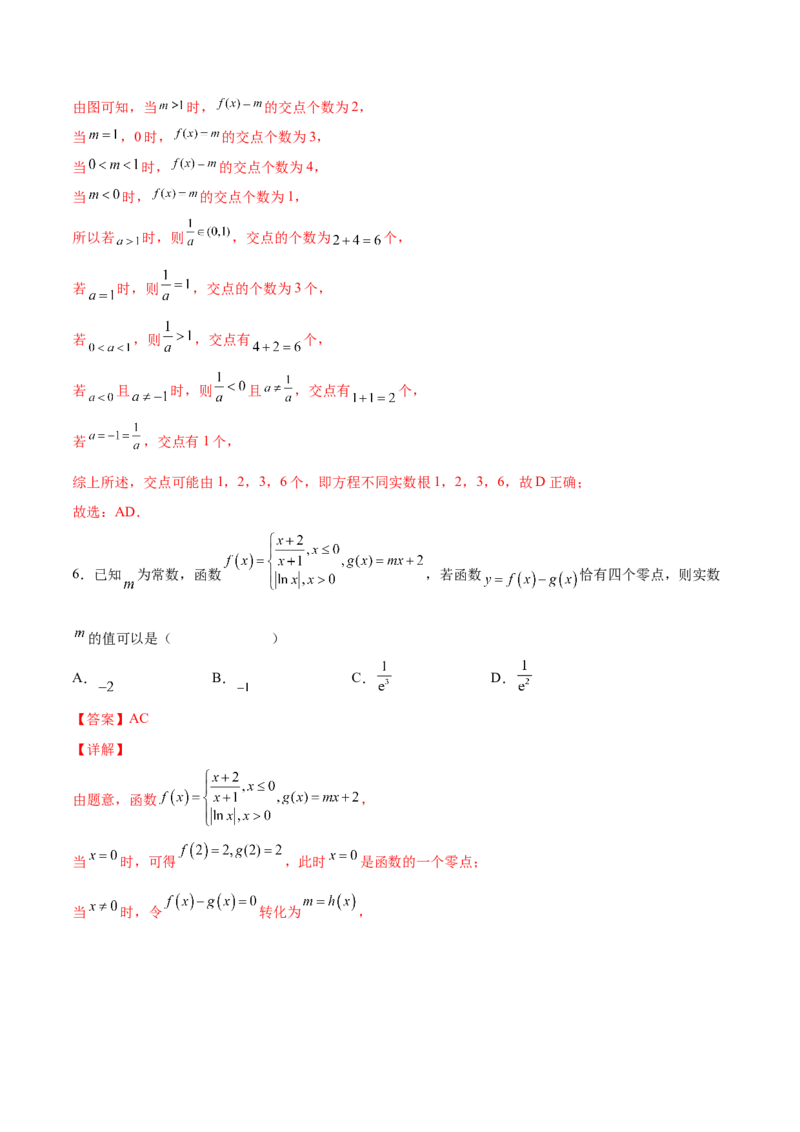 第七讲函数图像及函数与方程解析版_2.2025数学总复习_2023年新高考资料_二轮复习_2023年高考数学考点二轮复习讲义（新高考专用）
