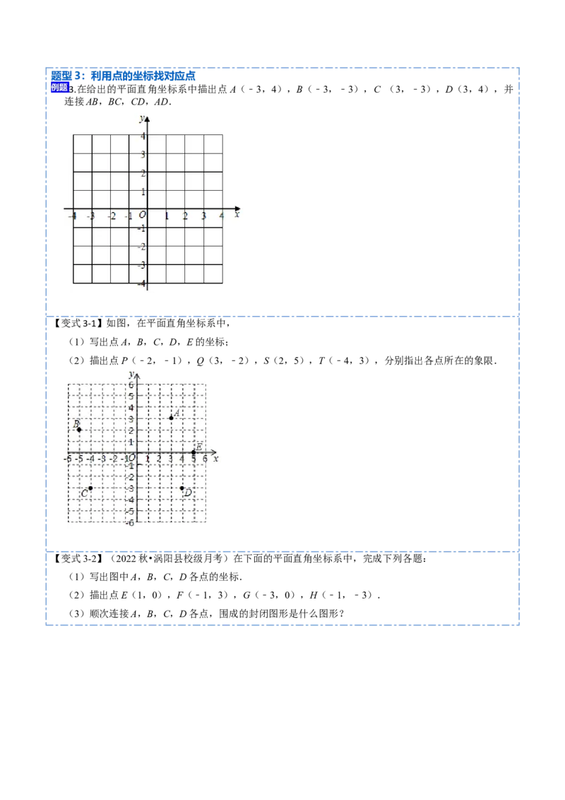 7.1平面直角坐标系（原卷版）_初中数学人教版_7下-初中数学人教版_7下-初中数学人教版（旧版）赠送_07专项讲练_重要笔记2022-2023学年七年级数学下册重要考点精讲精练（人教版）