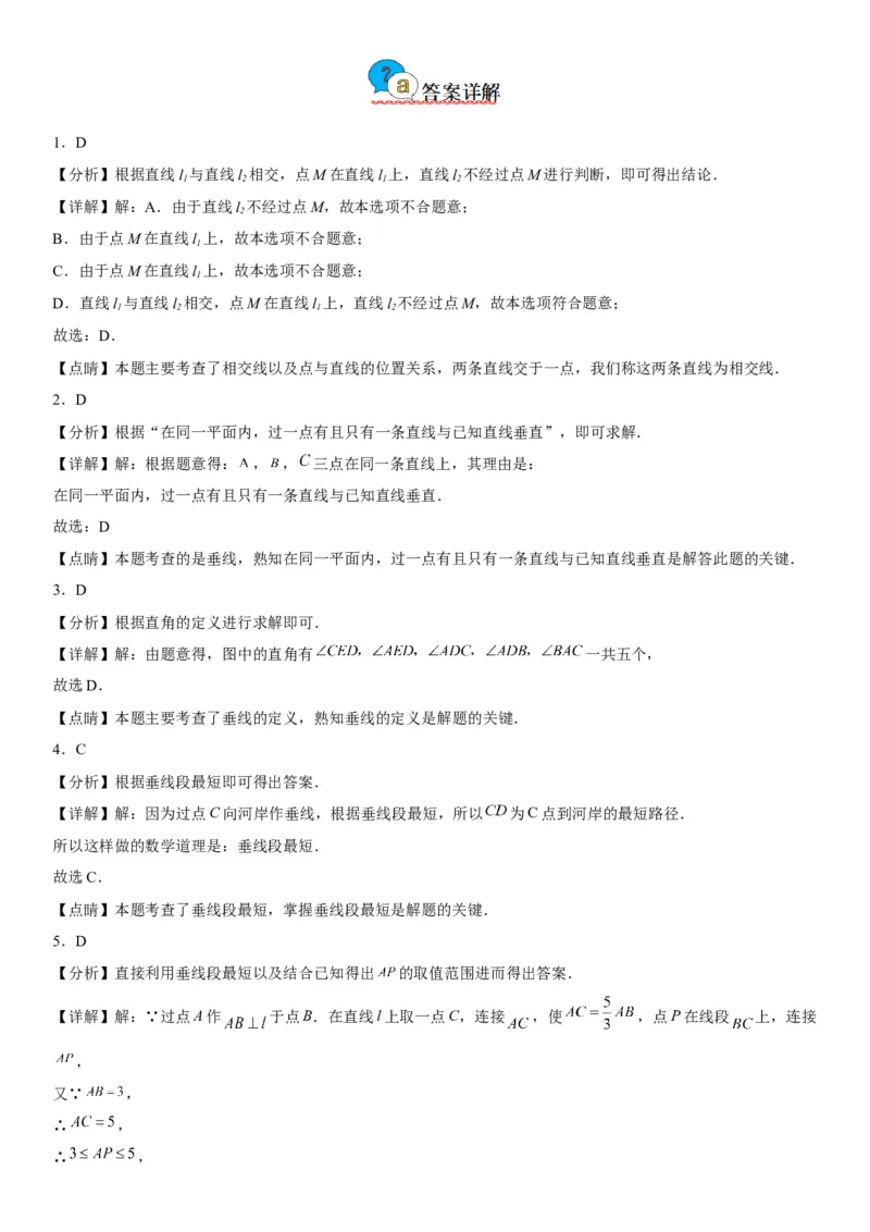 5.1相交线-2022-2023学年七年级数学下册《考点&bull;题型&bull;技巧》精讲与精练高分突破系列（人教版）_初中数学人教版_7下-初中数学人教版_7下-初中数学人教版（旧版）赠送_07专项讲练