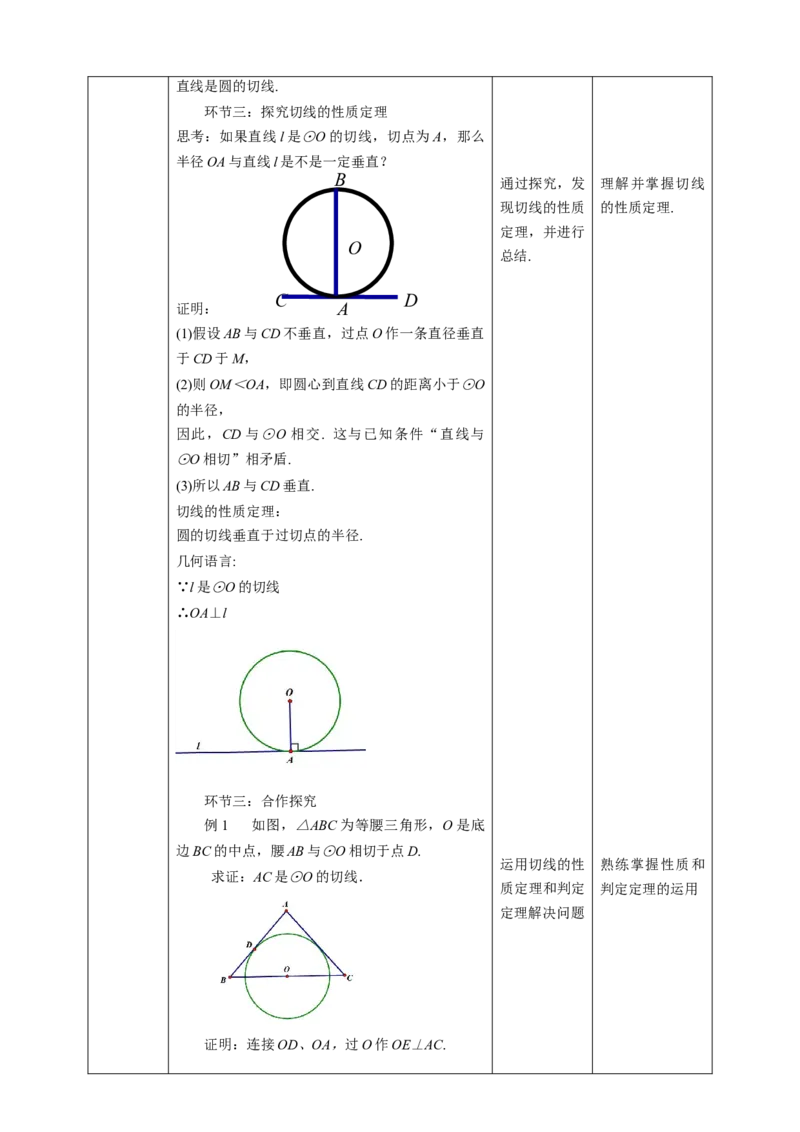 24.2.2直线和圆的位置关系（2）教案_初中数学人教版_9上-初中数学人教版_01课件+教案（配套）_课件+教案第二套_24.2.2直线和圆的位置关系（第二课时）课件（共25张PPT）+教案