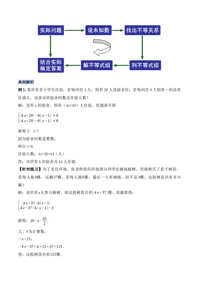 9.3.2一元一次不等式组的应用（教学设计）_初中数学人教版_7下-初中数学人教版_7下-初中数学人教版（旧版）赠送_01课件+教案（配套）_课件+教案+学案（第1套）_教案