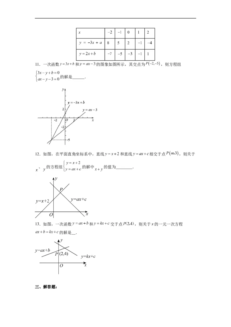 19.2.9一次函数与二元一次方程组分层作业（原卷版）_初中数学人教版_八年级数学下册_保存转存之后查看(1)_8下-初中数学人教版（2026春新版持续更新）_旧版-可参考_06习题试卷_1同步练习