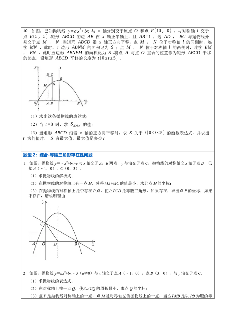 22.3.2二次函数专项训练（综合类）（2）（7大题型）-2023考点题型精讲（原卷版）_初中数学人教版_9上-初中数学人教版_07专项讲练_重要笔记九年级数学上册重要考点精讲精练(人教版)