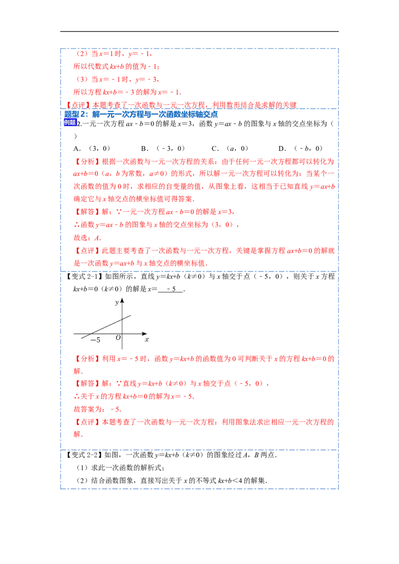 19.2.3一次函数与方程、不等式(精讲)-重要笔记八年级数学下学期重要考点精讲精练(人教版)（解析版）_初中数学人教版_八年级数学下册_保存转存之后查看(1)_旧版-可参考_07专项讲练