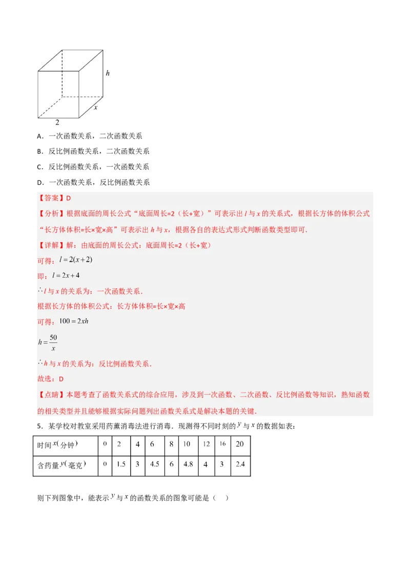 26.2.1实际问题与反比例函数(1)（分层练习）（解析版）_初中数学人教版_9下-初中数学人教版_06习题试卷_1同步练习_同步练习（第3套）