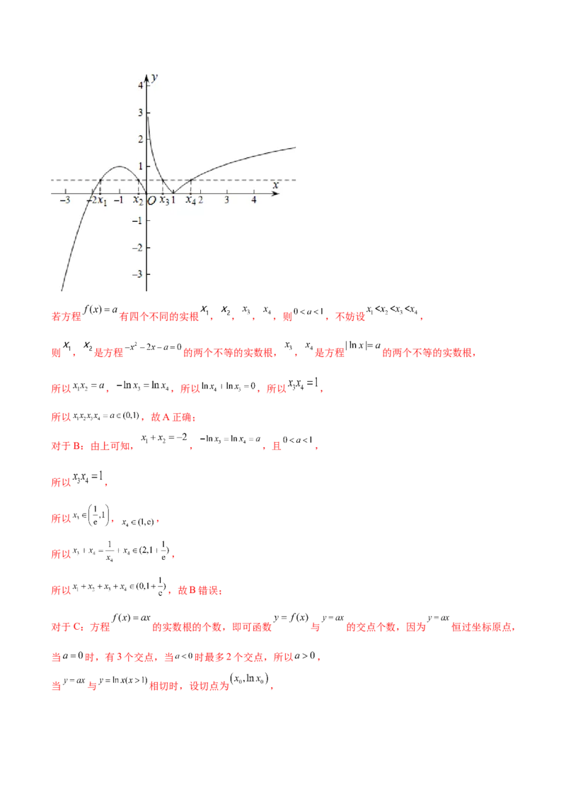 第七讲函数图像及函数与方程解析版_2.2025数学总复习_2023年新高考资料_二轮复习_2023届高考数学二轮复习讲义（含解析）