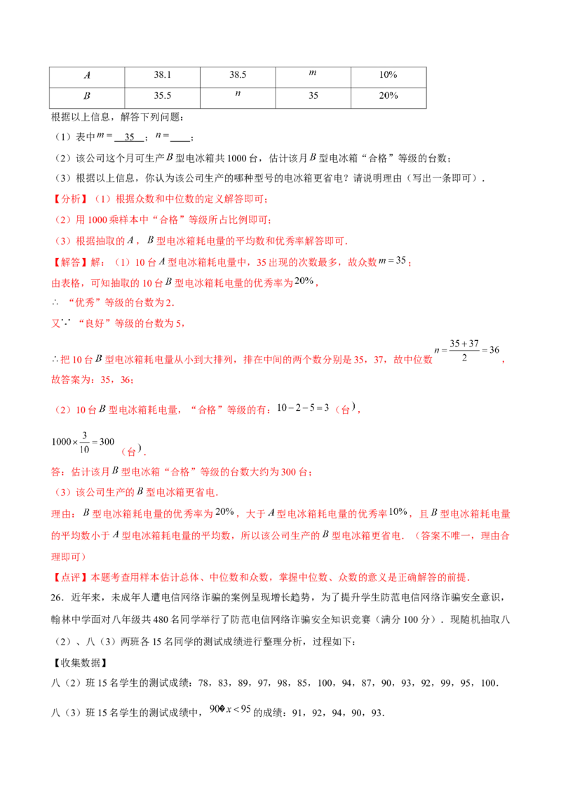 初中数学下学期期末模拟试卷1.（教师版）_初中数学_八年级数学下册（人教版）_常见题型通关讲解练-V3