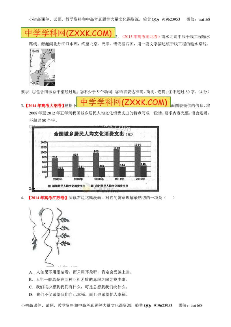 学科网二轮讲练测专题9：语言表达之图文转换（练案）（学生版）_高语_1高中语文_2016年高考语文二轮复习讲练测全套打包（全套打包162份）