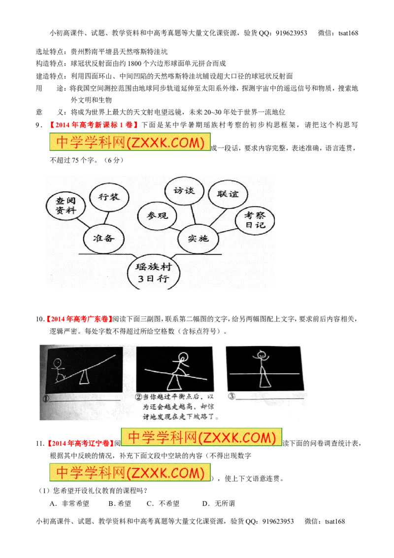 学科网二轮讲练测专题9：语言表达之图文转换（练案）（学生版）_高语_1高中语文_2016年高考语文二轮复习讲练测全套打包（全套打包162份）