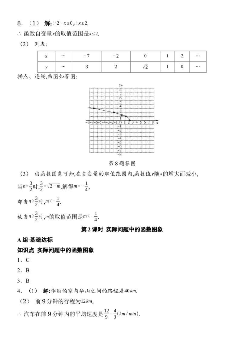 22.2函数的表示分层练习（3课时、含答案）2025-2026学年数学人教版八年级下册_初中数学人教版_八年级数学下册_保存转存之后查看(1)_2026春季新版-持续更新中_第三套-东方