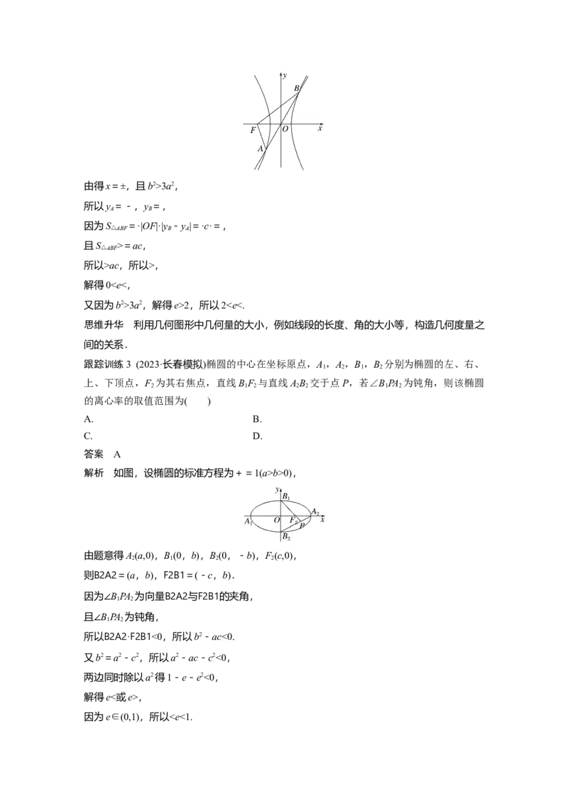 第八章　&sect;8.7　离心率的范围问题_2.2025数学总复习_2025年新高考资料_一轮复习_2025高考大一轮复习讲义+课件（完结）_2025高考大一轮复习数学（人教A版）_配套Word版文档第七章~第十章