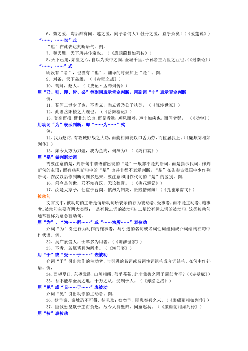 知识讲解_文言特殊句式之判断句、省略句、被动句、宾语前置句_高语_1高中语文_语文北京四中高考冲刺总复习_高考冲刺：语文总复习