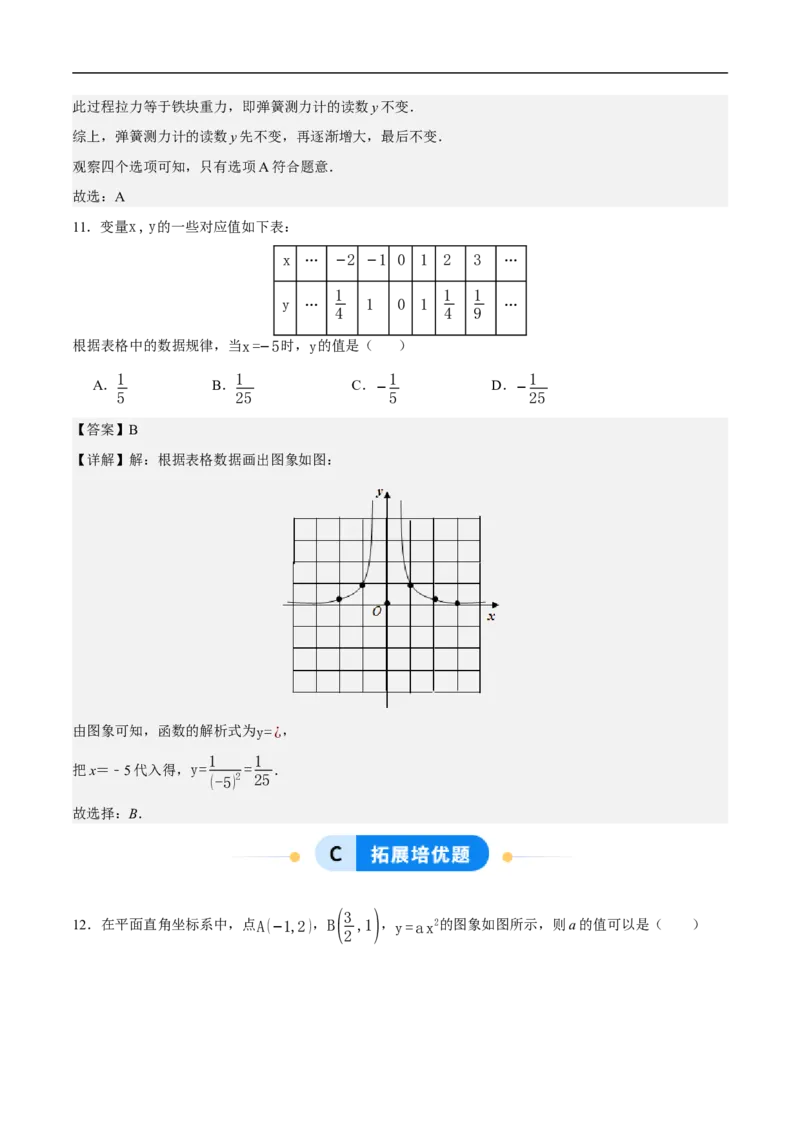 22.2函数的表示（第1课时）（分层作业）解析版_初中数学人教版_八年级数学下册_保存转存之后查看(1)_2026春季新版-持续更新中_第三套-东方_4分层作业