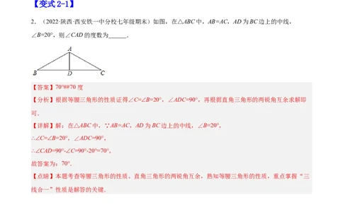 专题02等腰三角形（解析版）_初中数学人教版_8上-初中数学人教版_旧版_07专项讲练_章节同步实验班培优题型变式训练八年级数学上册（人教版）