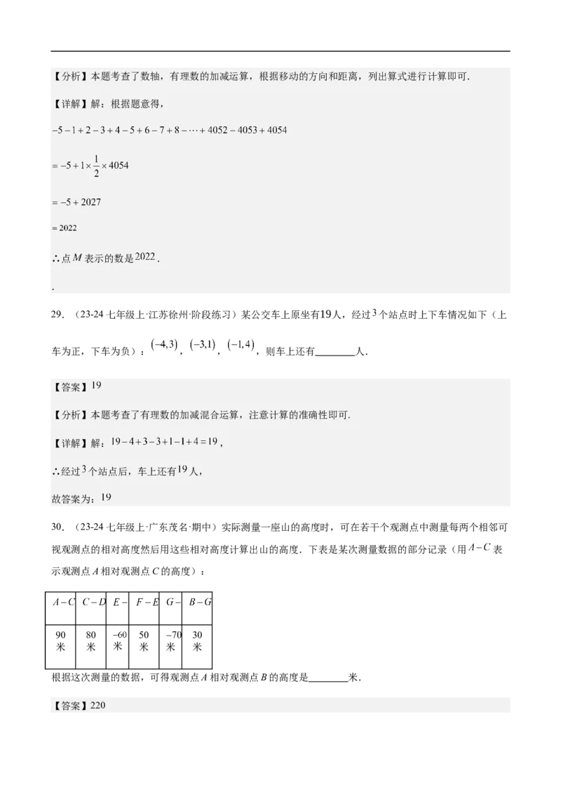 2.1.2有理数减法第二课时有理数的加减混合运算(解析版)_初中数学人教版_7上-初中数学人教版_7上-初中数学人教版（新版）_06习题试卷_同步练习_同步练习原卷+解析_第二章有理数的运算