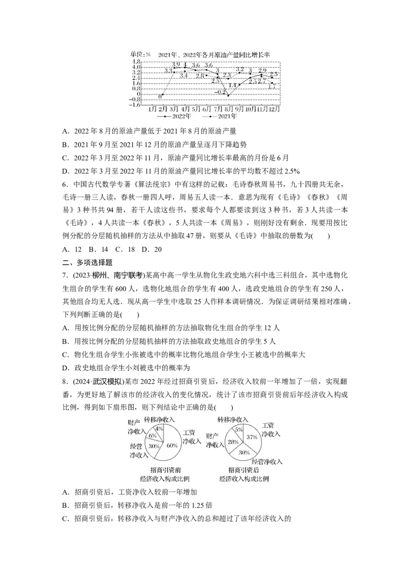 第九章　&sect;9.1　随机抽样、统计图表_2.2025数学总复习_2025年新高考资料_一轮复习_2025高考大一轮复习讲义+课件（完结）_2025高考大一轮复习数学（人教A版）_学生用书Word版文档