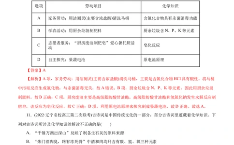 专题01化学与STSE（练）（解析版）_05高考化学_通用版（老高考）复习资料_2023年复习资料_二轮复习_2023年高考化学二轮复习讲练测（全国通用）