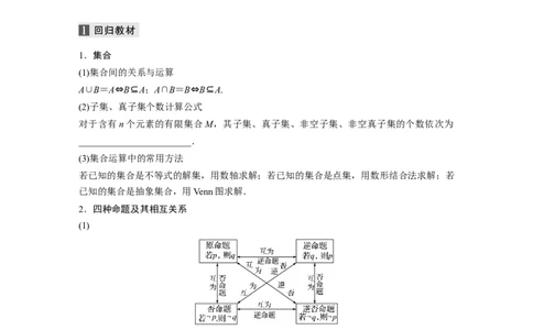 考前回扣回扣1　集合、常用逻辑用语、不等式与推理证明_2.2025数学总复习_赠品通用版（老高考）复习资料_二轮复习_2023年高考数学二轮复习讲义+课件（全国版理科）_学生版