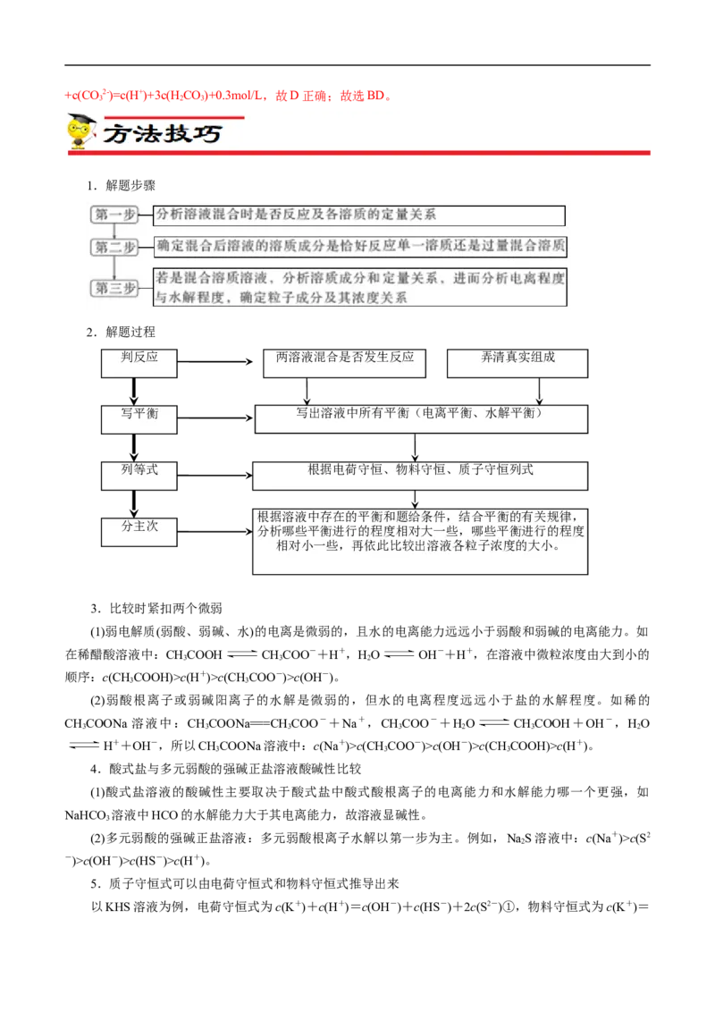 专项30微粒浓度大小比较（解析版）_05高考化学_新高考复习资料_2023年新高考资料_专项复习_2023年高考化学热点专项导航与精练（新高考专用）