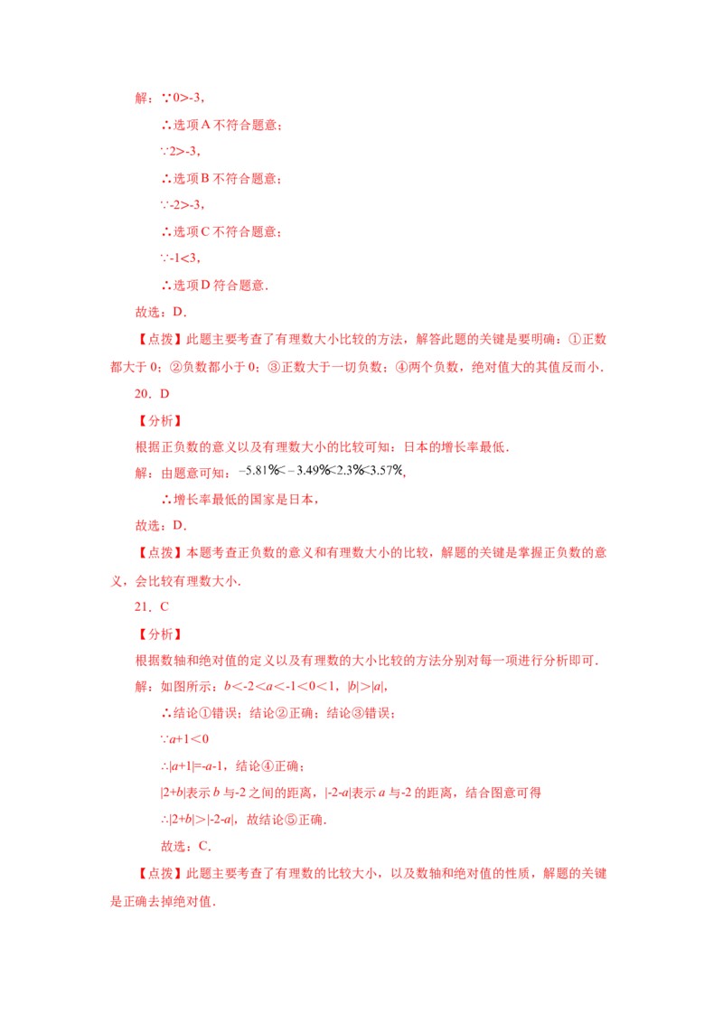 专题1.14绝对值（基础篇）（专项练习）-2022-2023学年七年级数学上册基础知识专项讲练（人教版）_初中数学人教版_7上-初中数学人教版_7上-初中数学人教版（旧版）赠送_07专项讲练