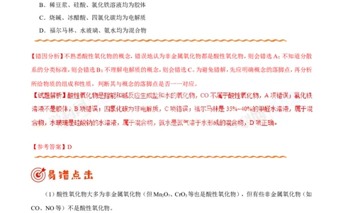 专题01物质的组成、性质和分类-高中化学纠错笔记_05高考化学_新高考复习资料_2022年新高考资料_2022年一轮复习各版本_1.高考化学2022年一轮复习通用版_赠品高中化学纠错笔记