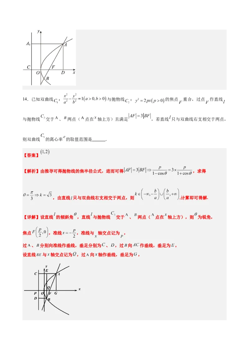 素养拓展31圆锥曲线中焦半径和焦点弦公式的应用（精讲+精练）一轮复习讲义2024年高考数学高频考点题型归纳与方法总结（新高考通用）解析版_2.2025数学总复习_2024年新高考资料