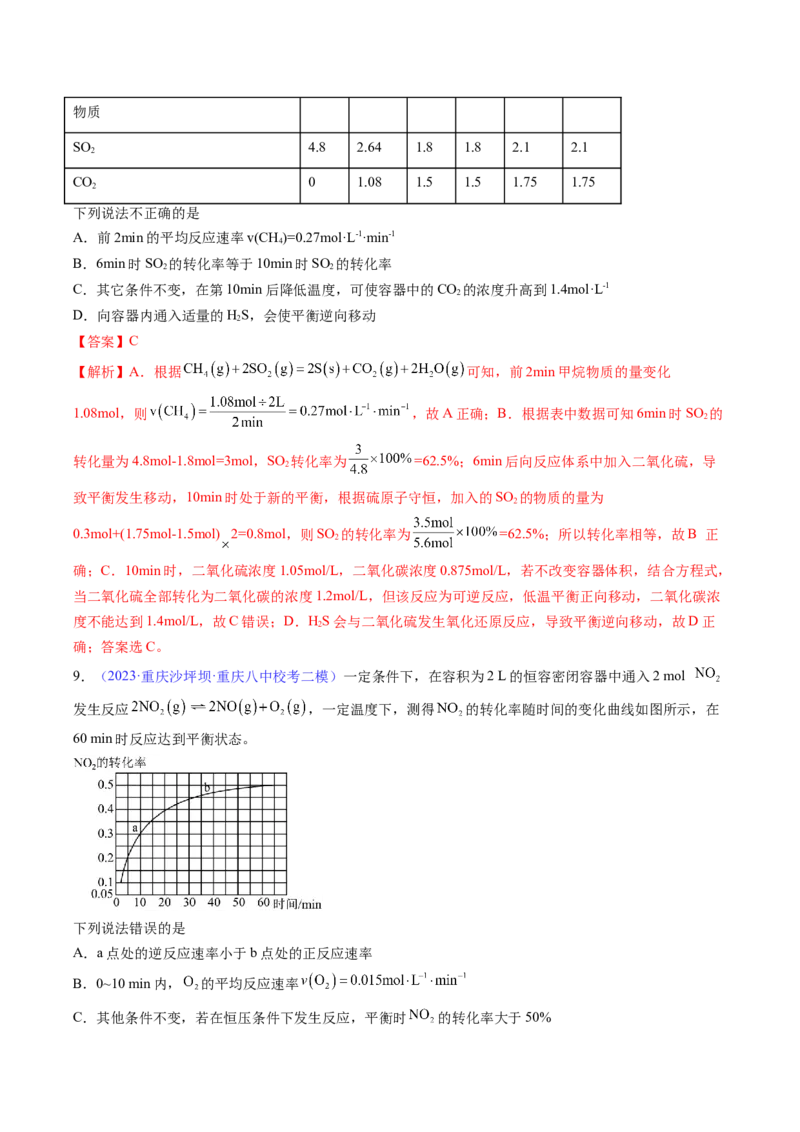 专题28化学平衡常数及转化率的计算-2024年高考化学一轮复习基础考点必刷好题（新教材新高考）（解析版）_05高考化学_2024年新高考资料_1.2024一轮复习