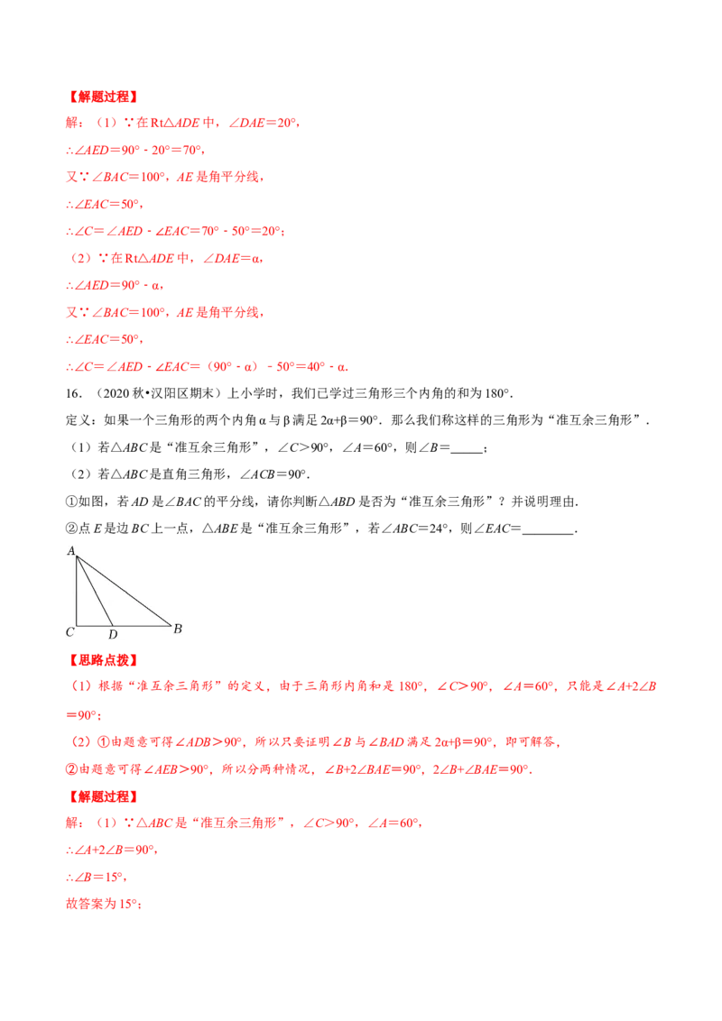 专题11.3三角形内角和定理（重点题专项讲练）（人教版）（解析版）_初中数学人教版_8上-初中数学人教版_旧版_07专项讲练_八年级数学上册从重点到压轴（人教版）