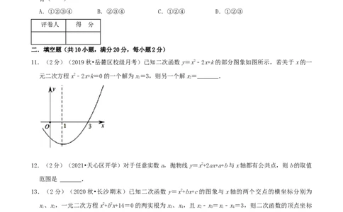 专题06二次函数与一元二次方程（原卷版）_初中数学人教版_9上-初中数学人教版_07专项讲练_挑战压轴题九年级数学上册压轴题专题精选汇编（人教版）