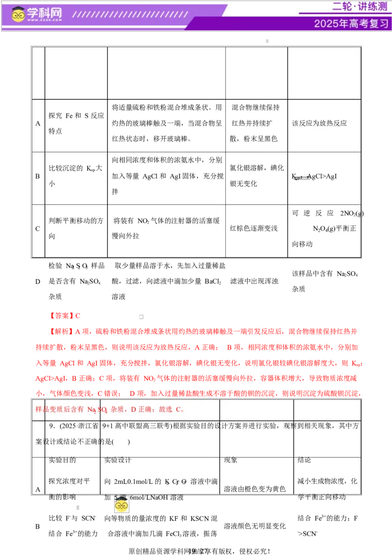 专题15化学实验基础（练习）（解析版）_05高考化学_2025年新高考资料_二轮复习_上好课2025年高考化学二轮复习讲练测（新高考通用）3379109_主题七化学实验