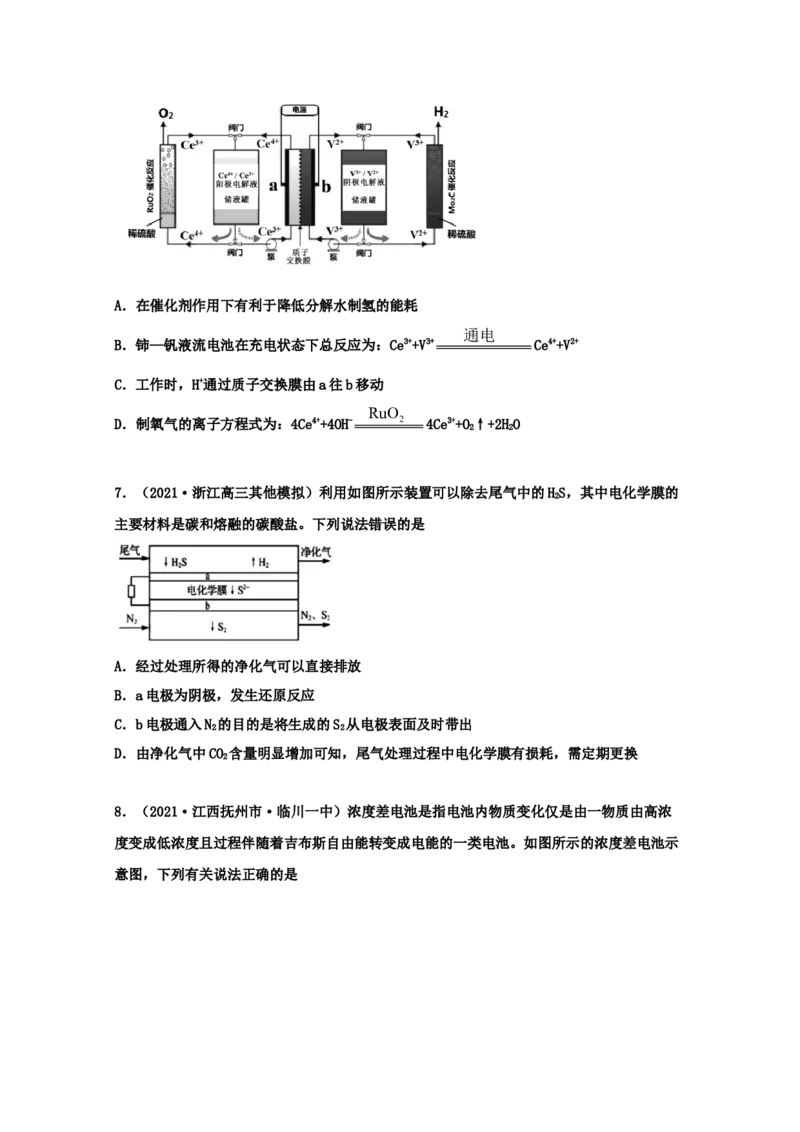 专题10电化学（学生版）2021年高考化学真题和模拟题分类汇编（46题）_05高考化学_新高考复习资料_2023年新高考资料_一轮复习_2023年新高考大一轮复习讲义